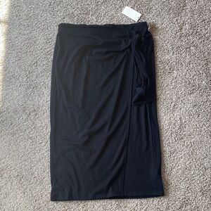 a new day Elegant Black Midi Skirt